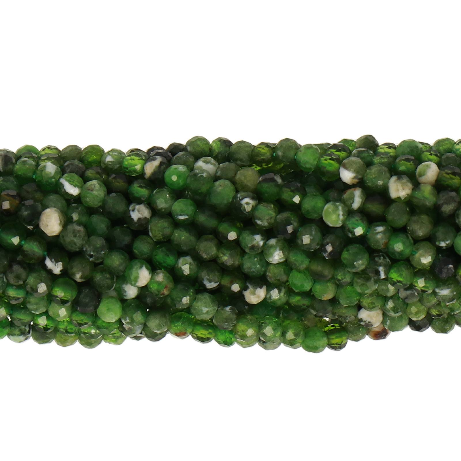 diopside faceted round 2mm | 15/16-inch strand