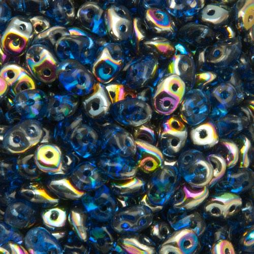 superduo seed beads 5x2,5mm - sapphire vitrail | 10gr