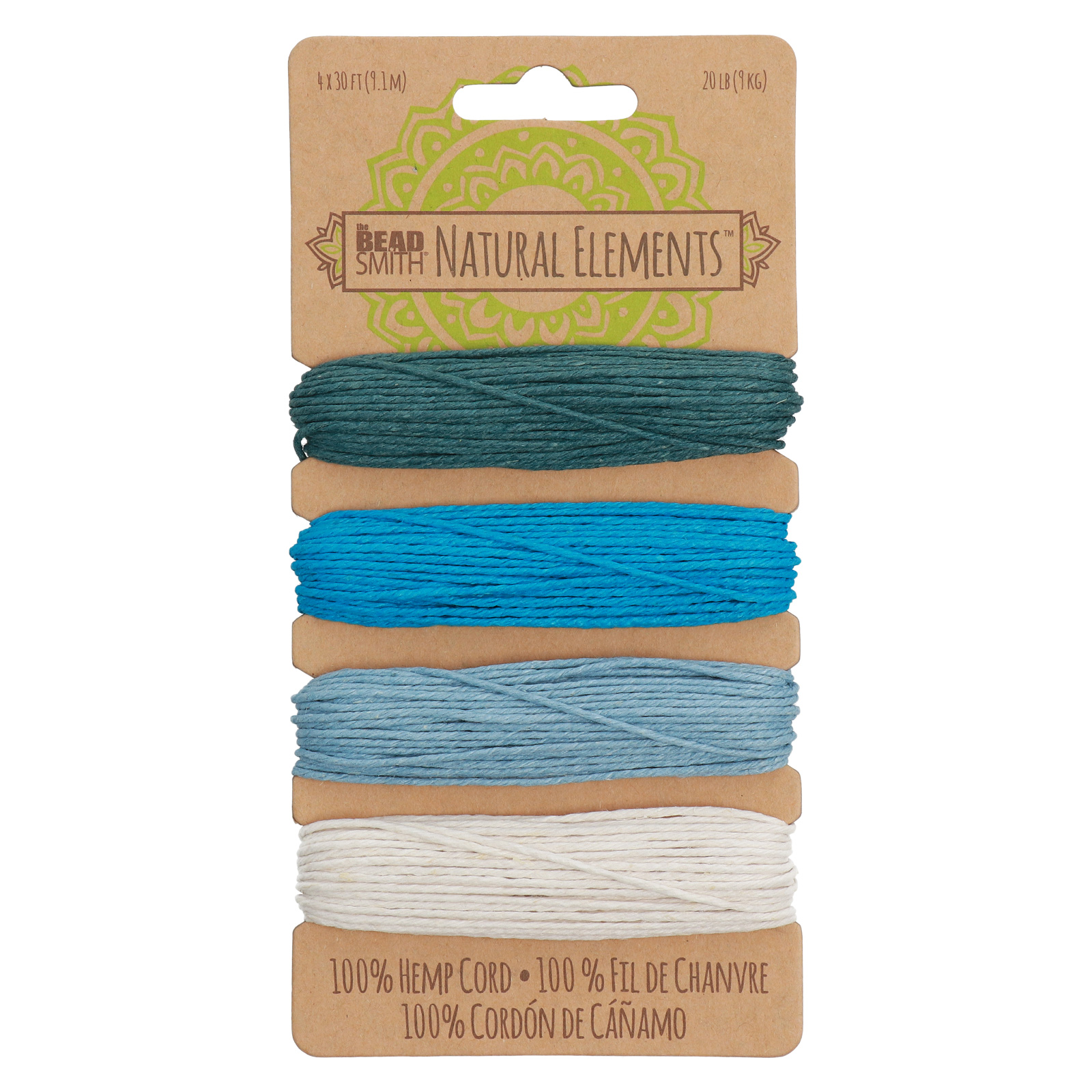 hemp cord aqua - size 1mm - 36mt spool | 1pc