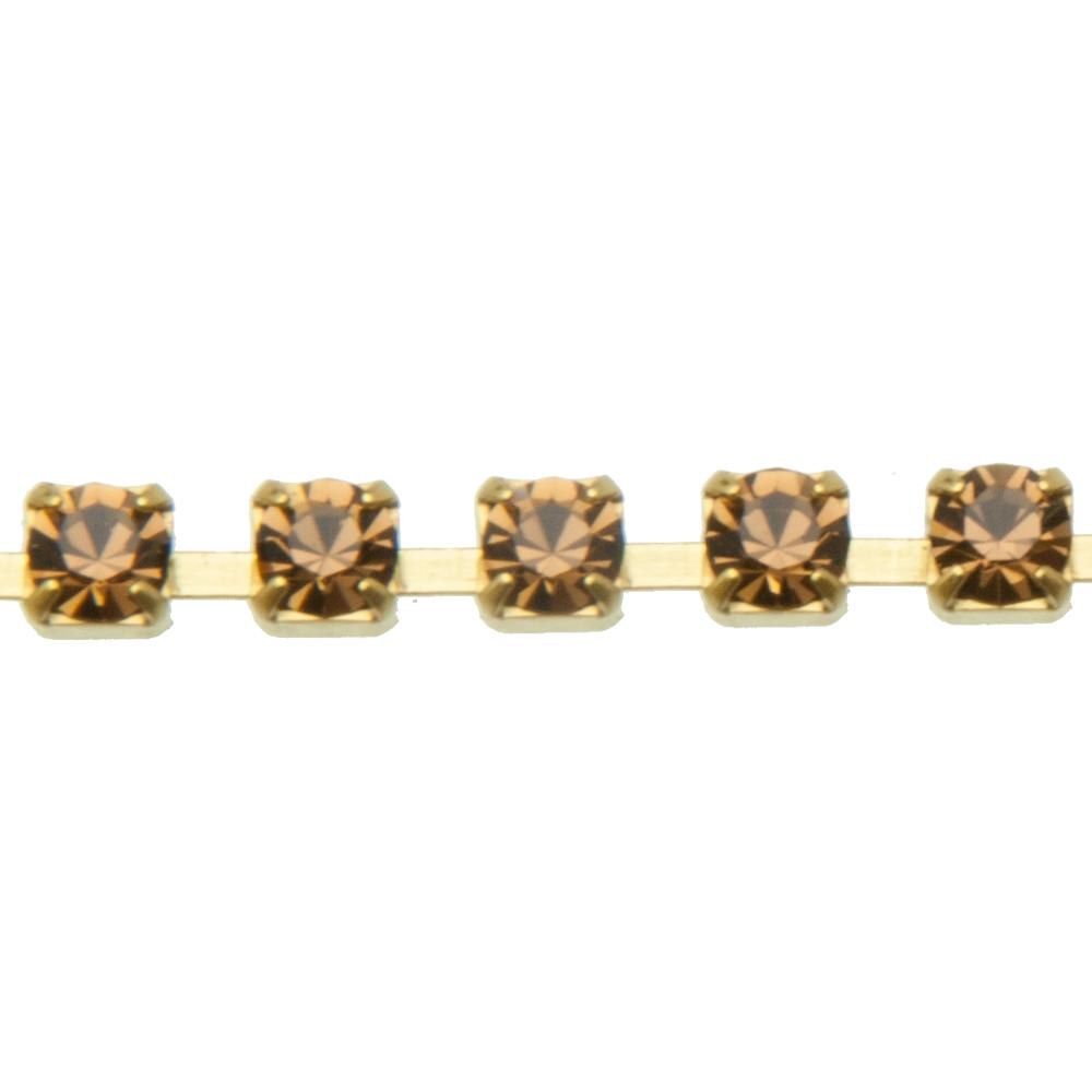 strassketten preciosa pp24 (3mm) smoky topaz | 20cm