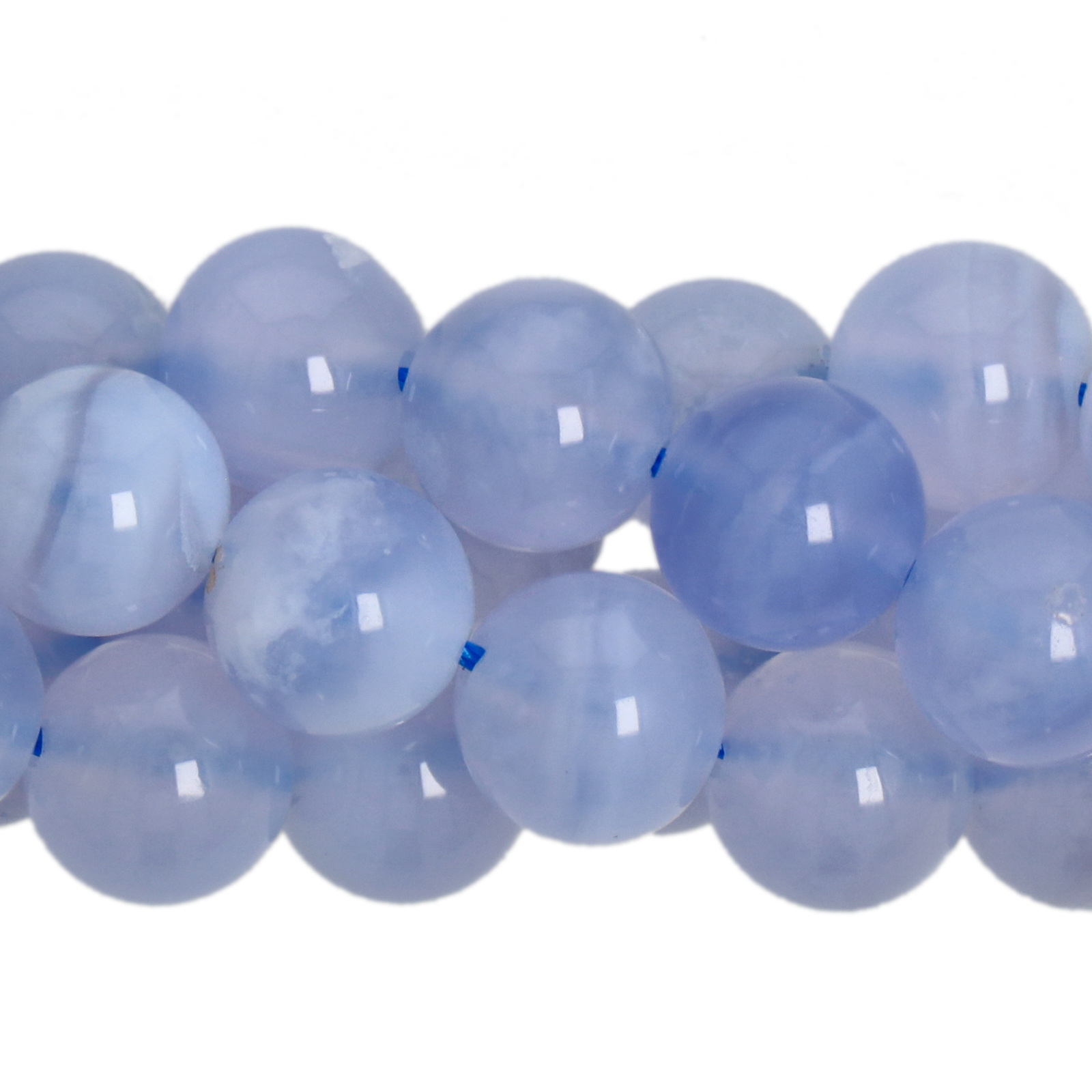 blue lace agate smooth round 8mm | 16-inch strand