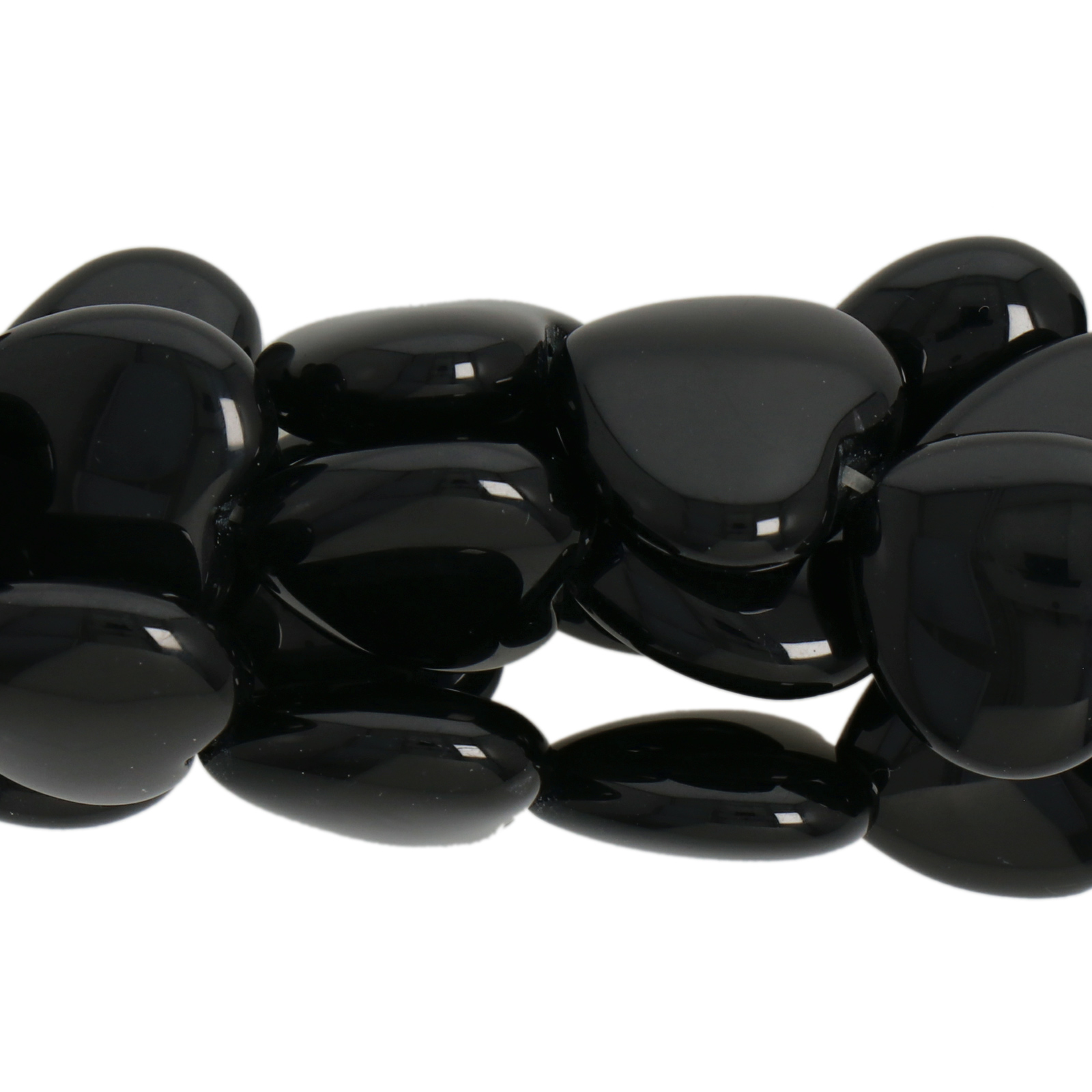 black onyx smooth heart 16mm | 4pc