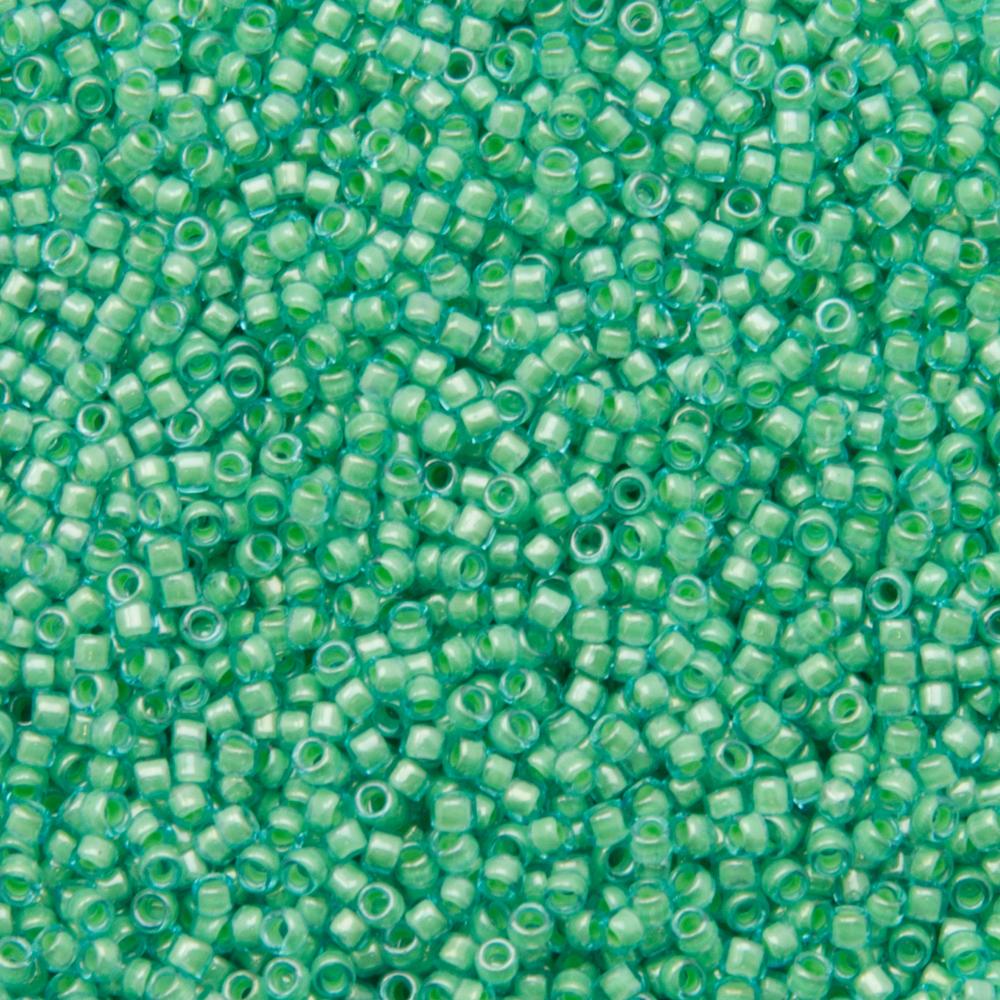 rocaille toho seed beads 15/0 - inside color aqua/ light jonquil lined (954) | 10gr