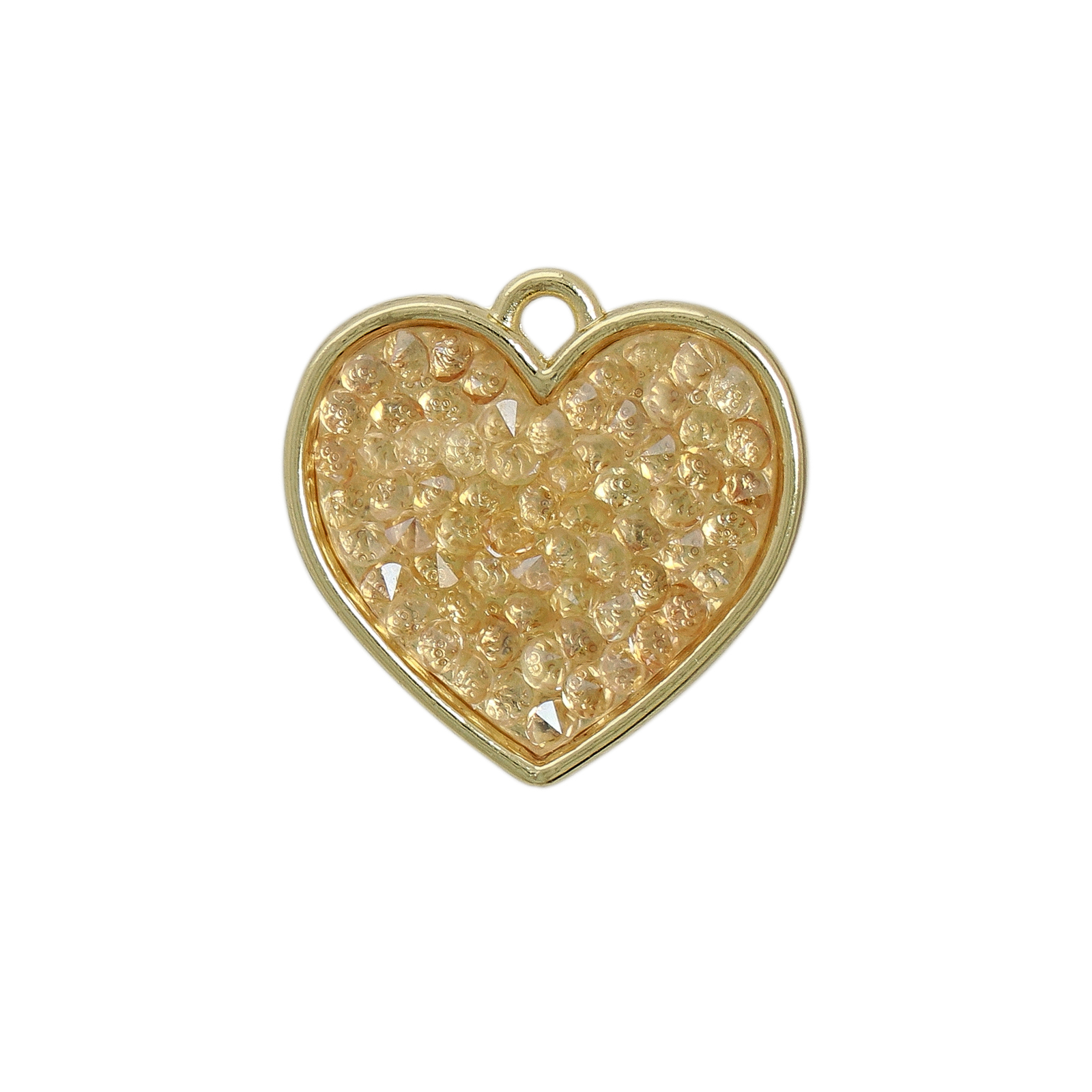 precious anhänger brilliant rock champagne plated vergoldet herz 18mm