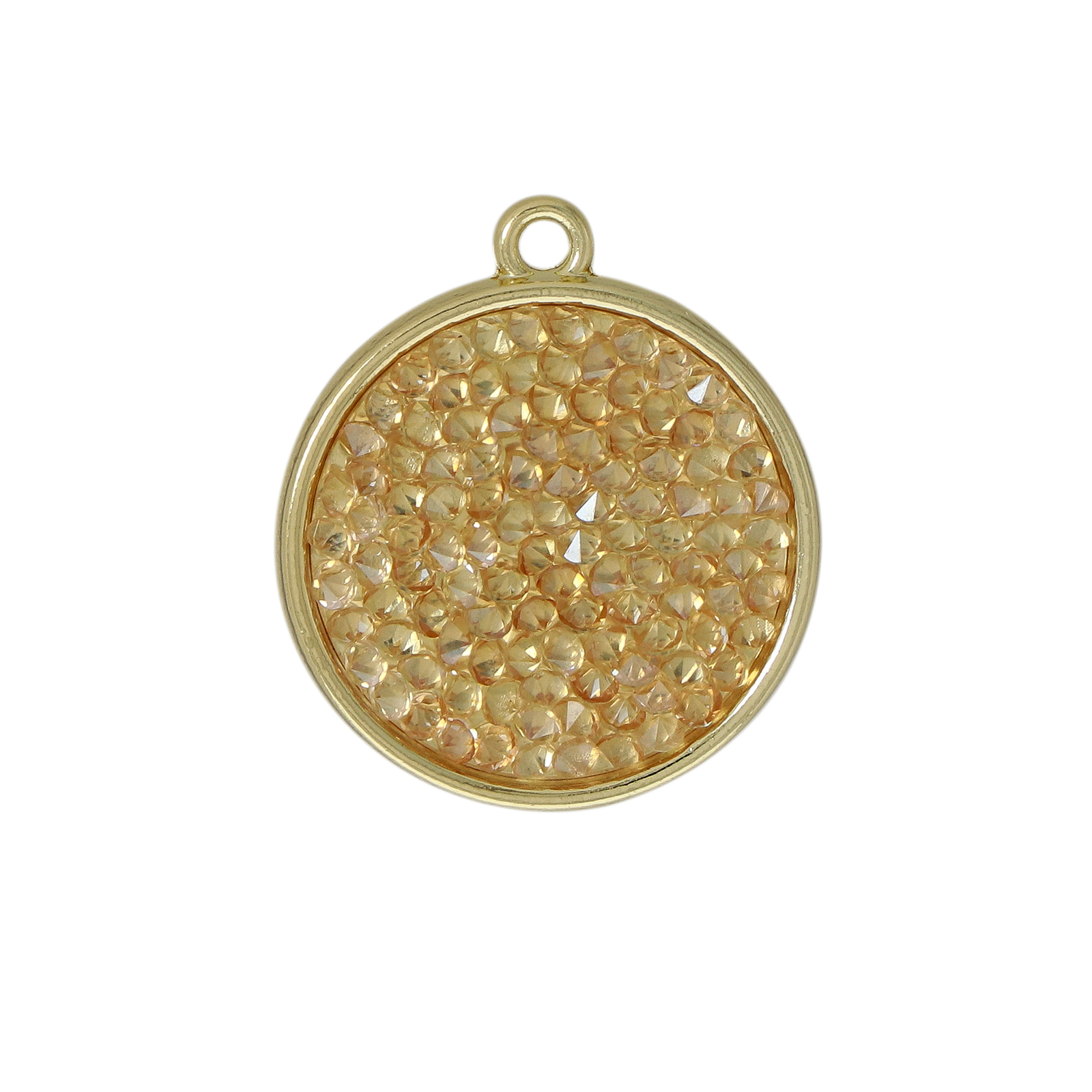 precious anhänger brilliant rock champagne plated vergoldet runden 22mm