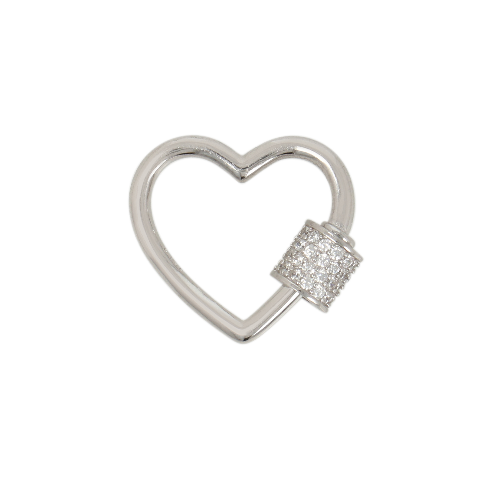 rhodium 925 sterlingsilbe drehverschlüsse mit cz crystal herz 18mm | 1st