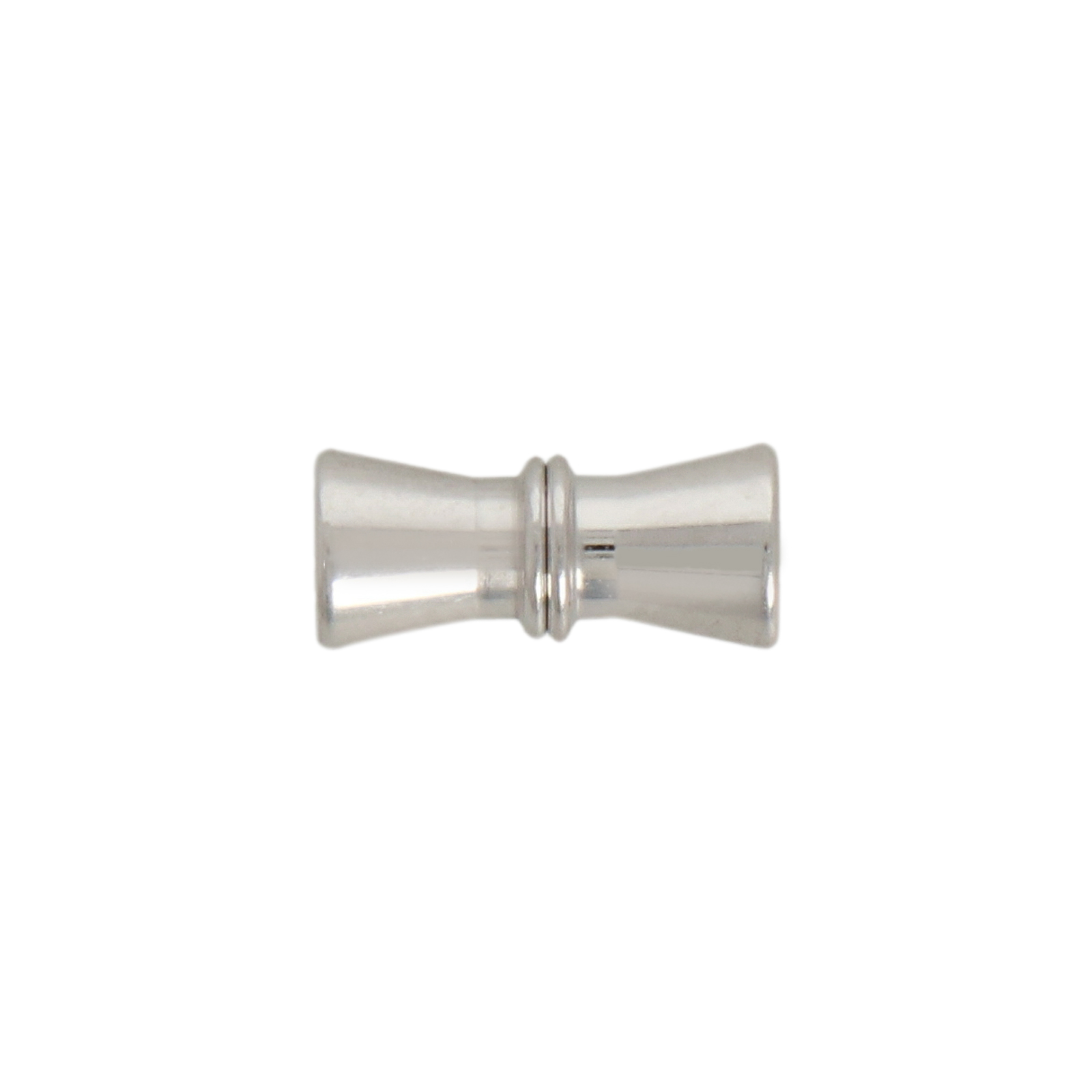 rhodium sterling silver clasp with ends 11x4mm (width 0,7mm) | 1pc