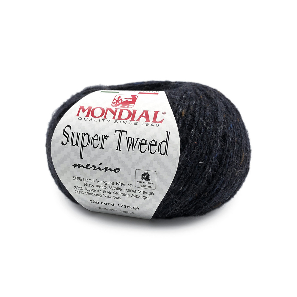 super tweed mondial - black (434) - 50gr (175mt) | 1pc