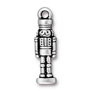 antique silver plated nutcracker charm 28mm | 1pc