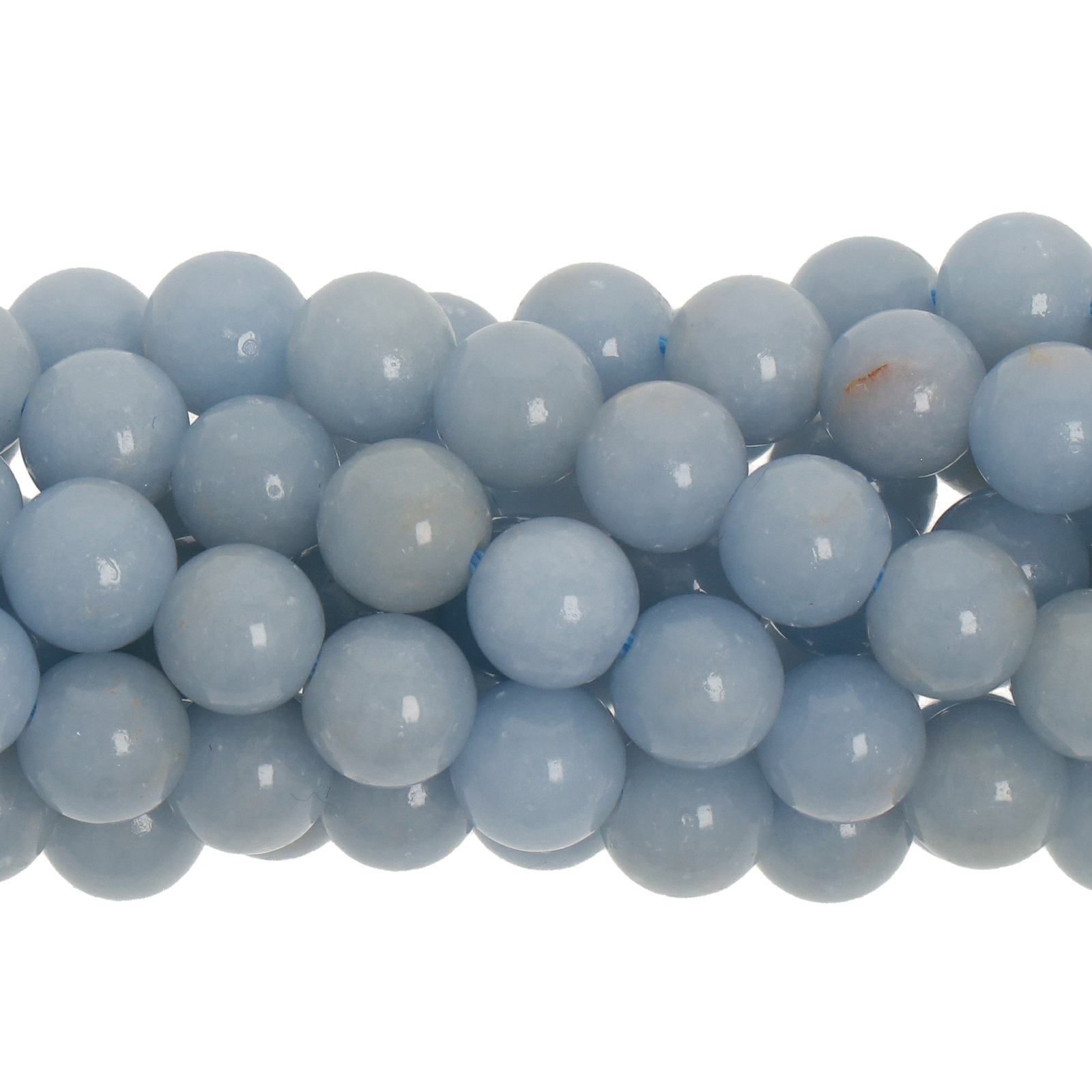 blue angelite smooth round 6mm | 12pc