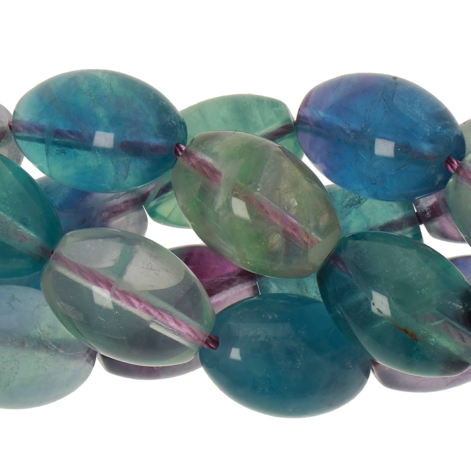 fluorit rainbow glatt olive 15x10mm | strang 38/40cm