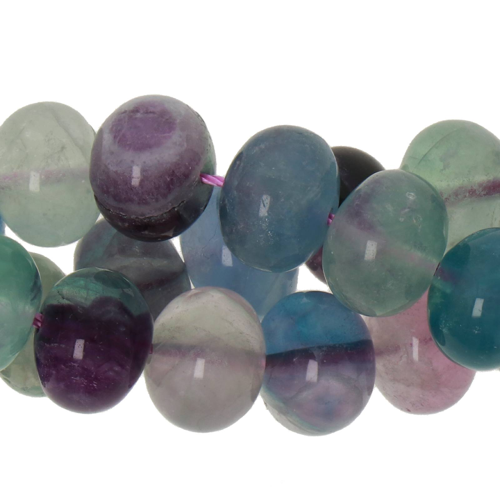 fluorit rainbow glatt roundelle 10,5x9mm | strang 38/40cm