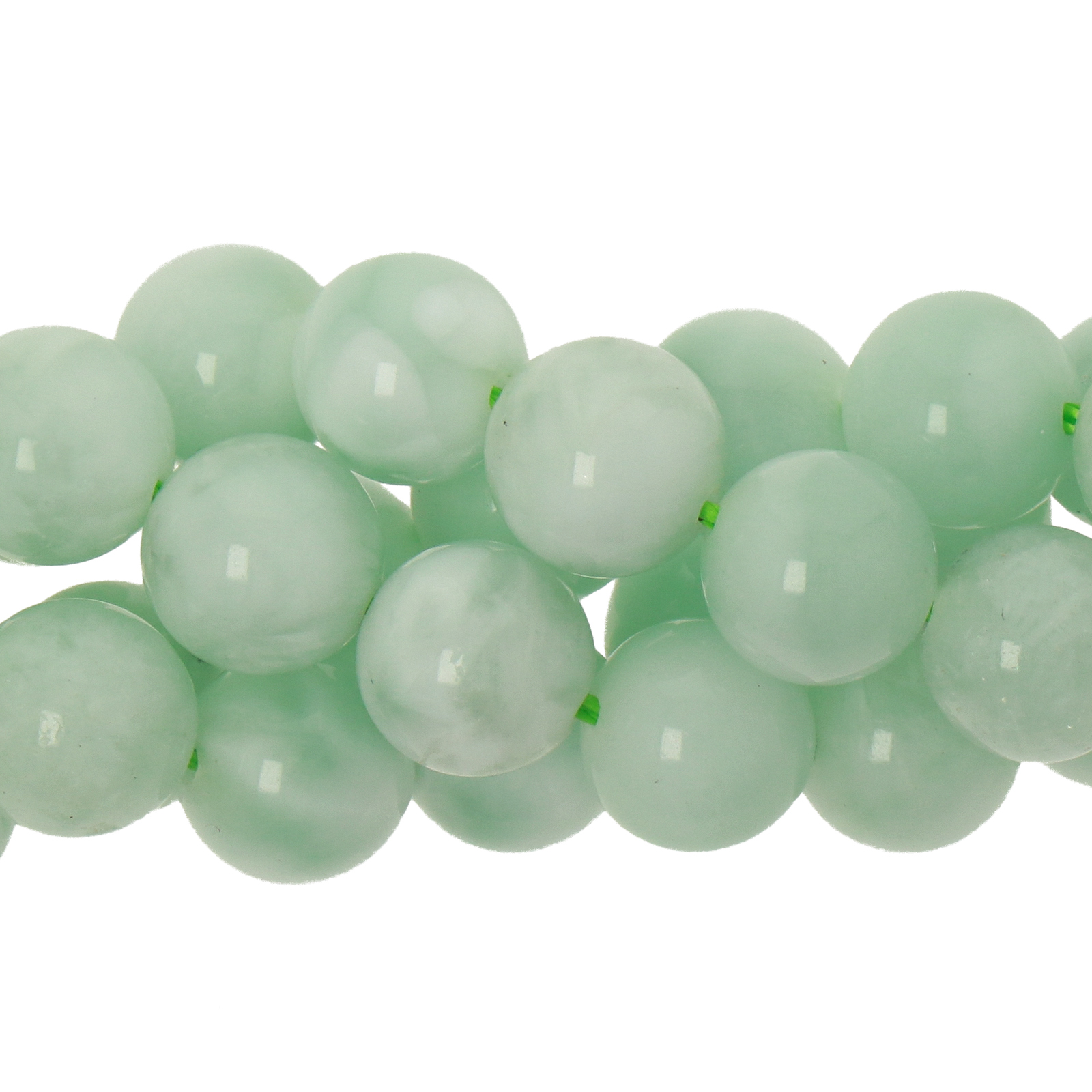 light green angelite smooth round 8mm | 16-inch strand