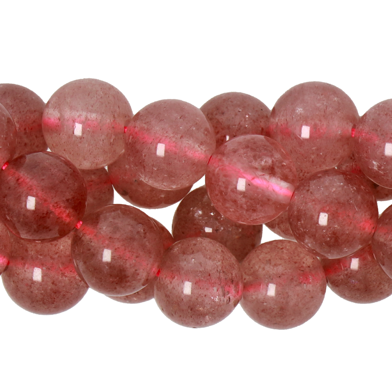 strawberry quartz smooth round 8mm | 10pc