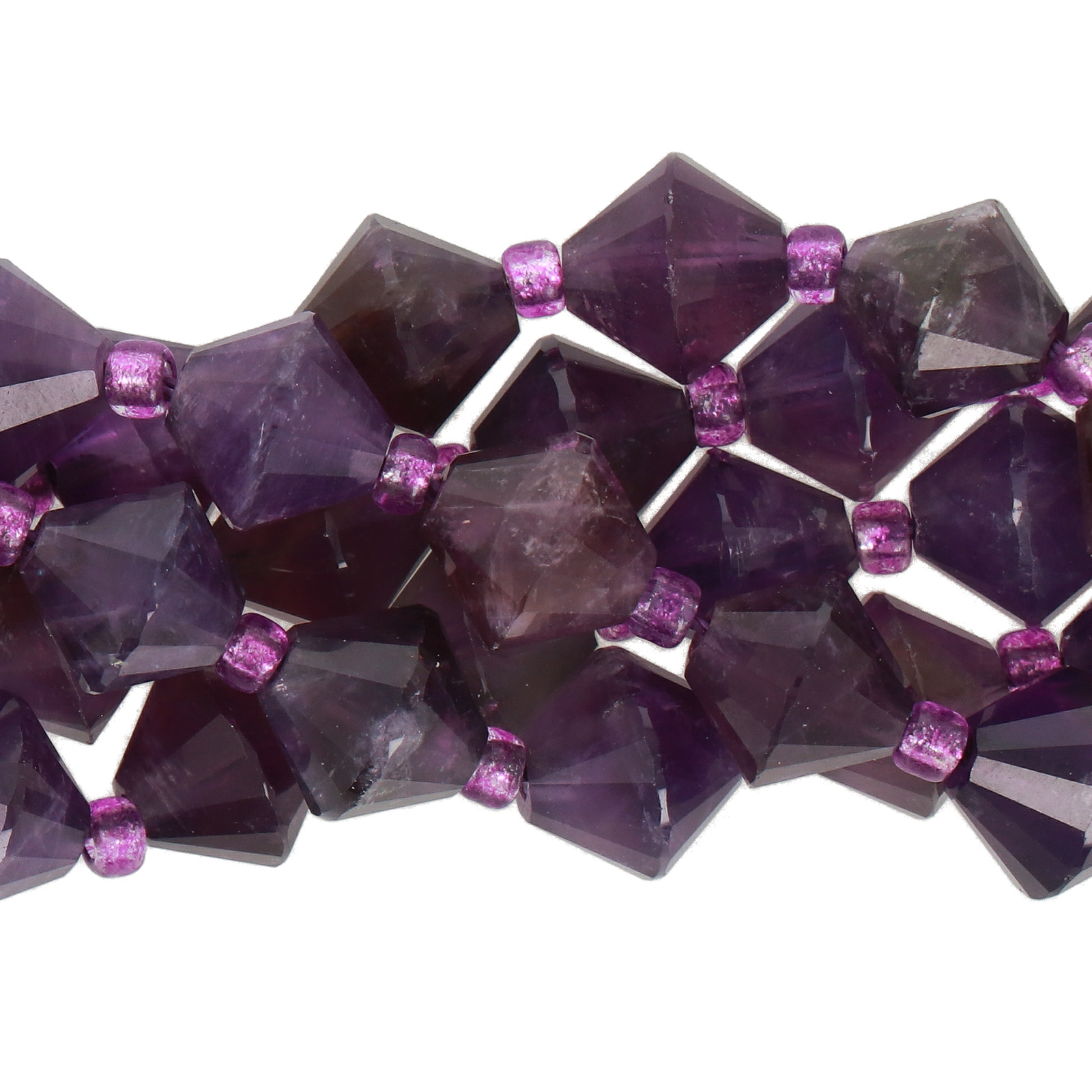 amethyst smooth bicone 8mm | 16-inch strand