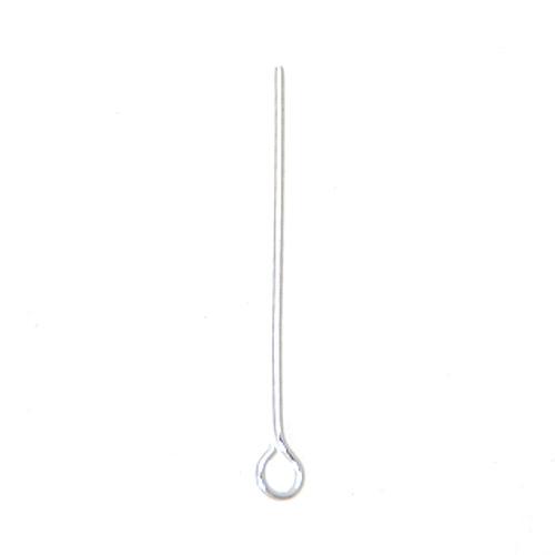 silver plated eyepin 25mm - wire 0,70mm | 100pc