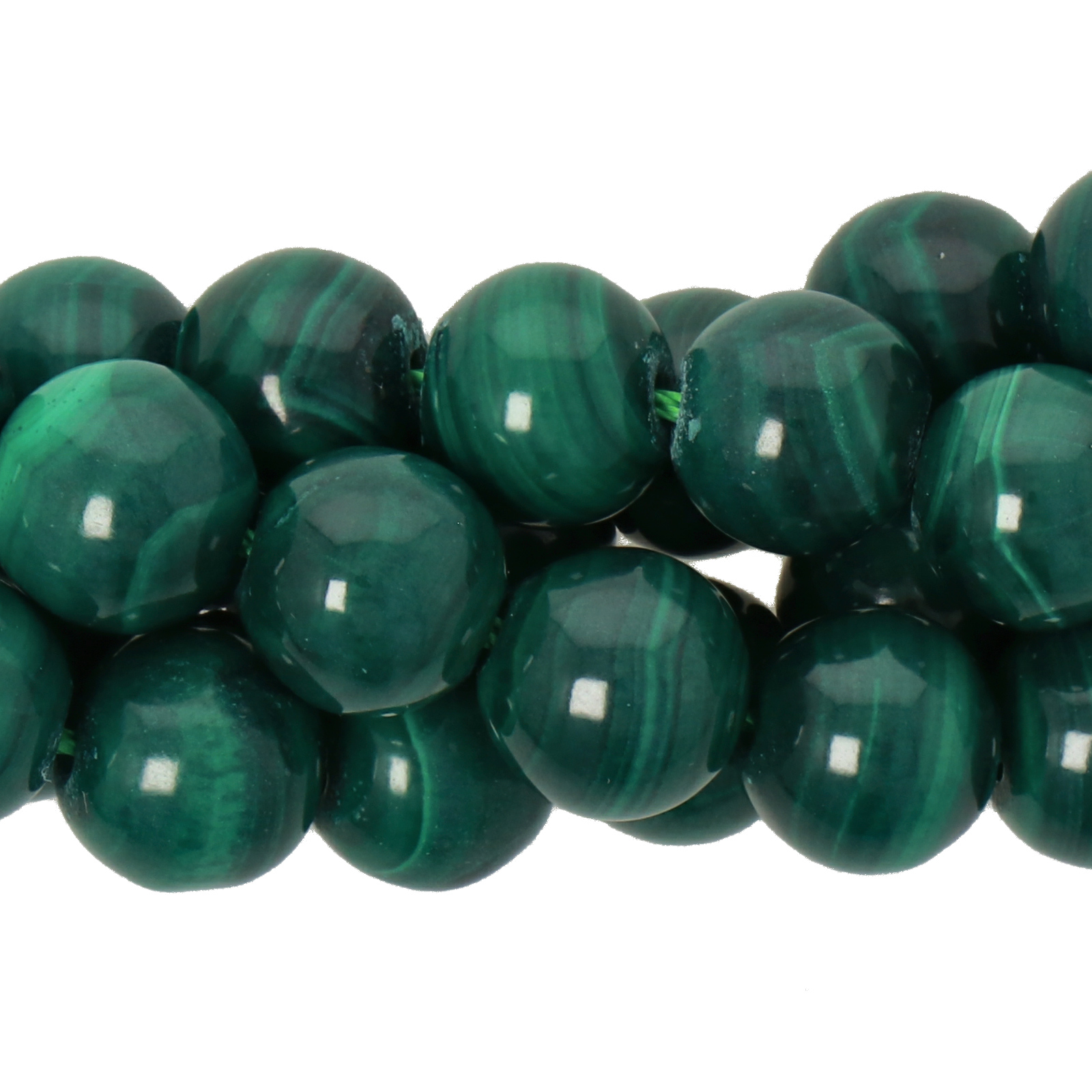 malachite smoooth round 8mm | 15/16-inch strand