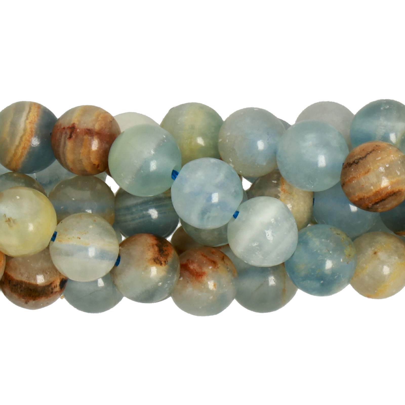 blue calcite smooth round 5,5/6mm | 15/16-inch strand