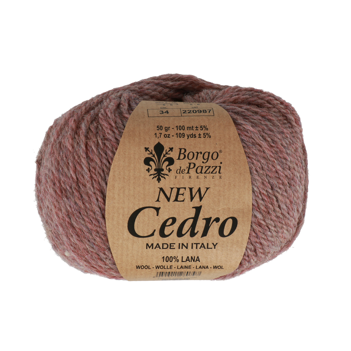 borgo de' pazzi new cedro - violet melange (34) - 50gr (100mt) | 1pc