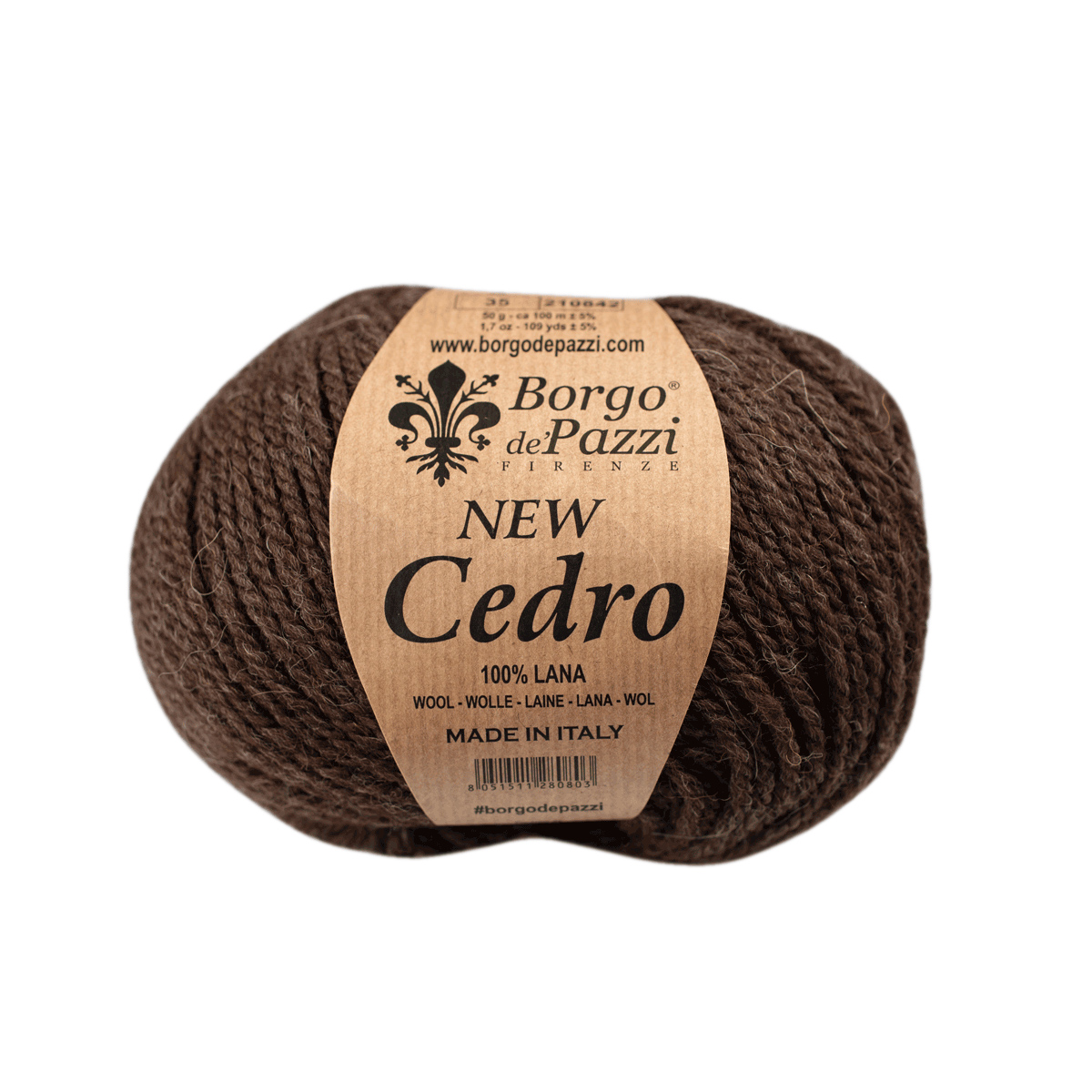 borgo de' pazzi new cedro - brown (35) - 50gr (100mt) | 1pc