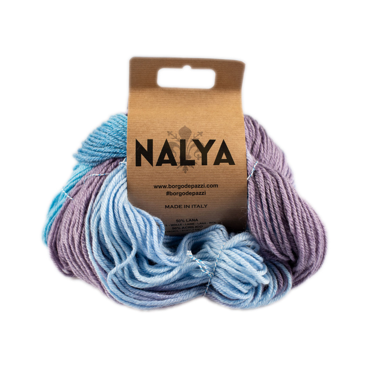 borgo de' pazzi nalya - light blue/purple/baby blue (1) - 250gr (365mt) | 1pc