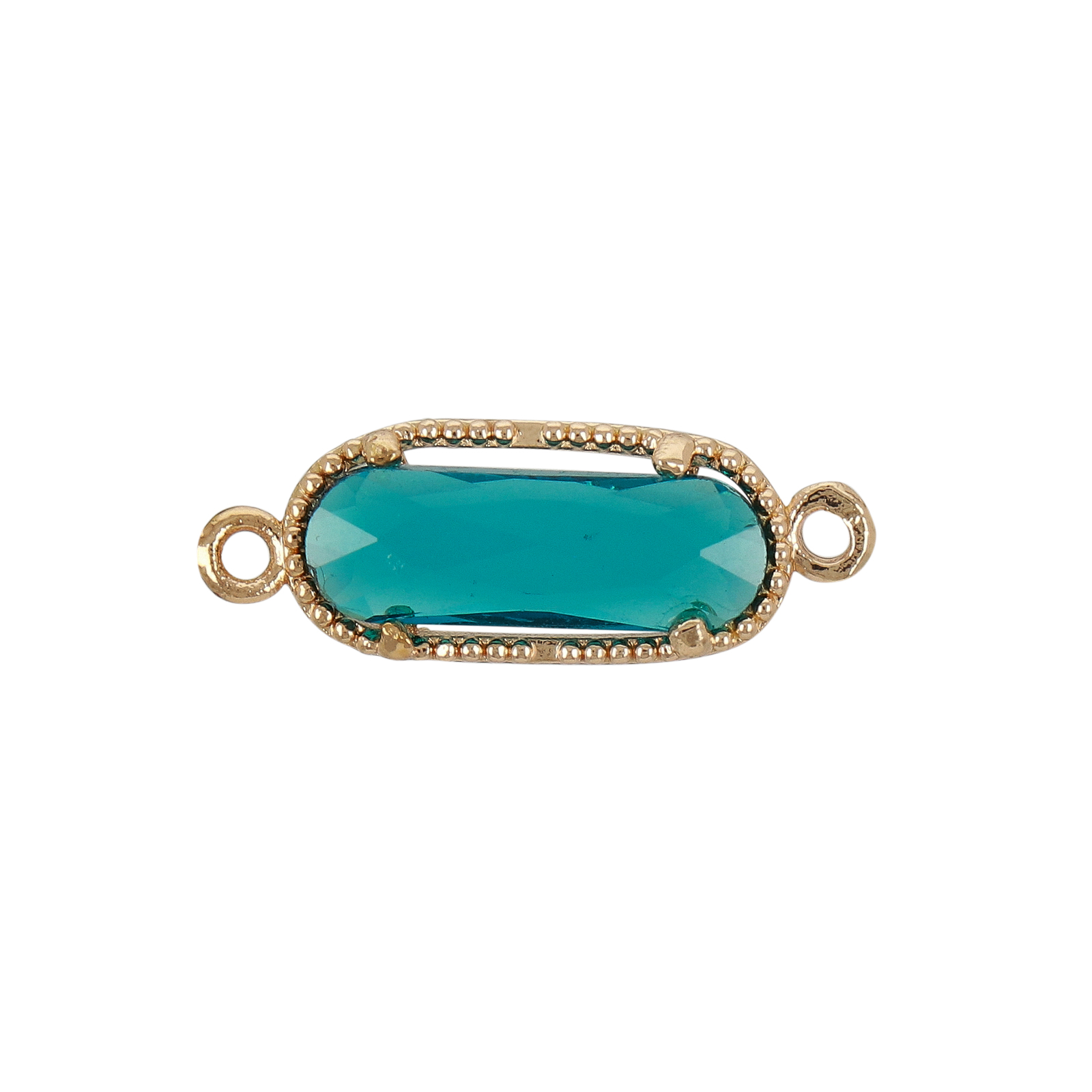 crystal link blue zircon vergoldet oval 17x7mm | 2st