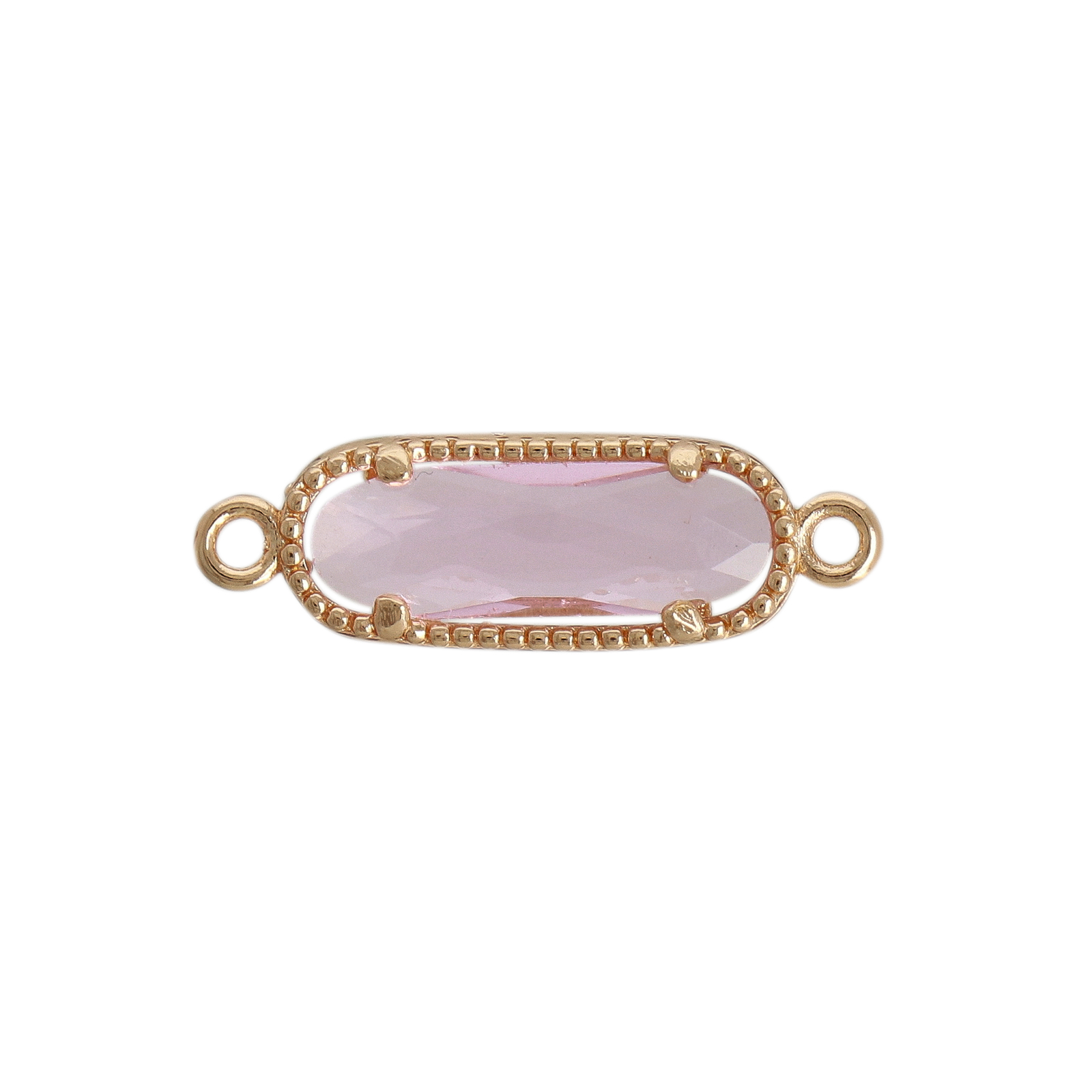crystal link rosaline vergoldet oval 17x7mm | 2st