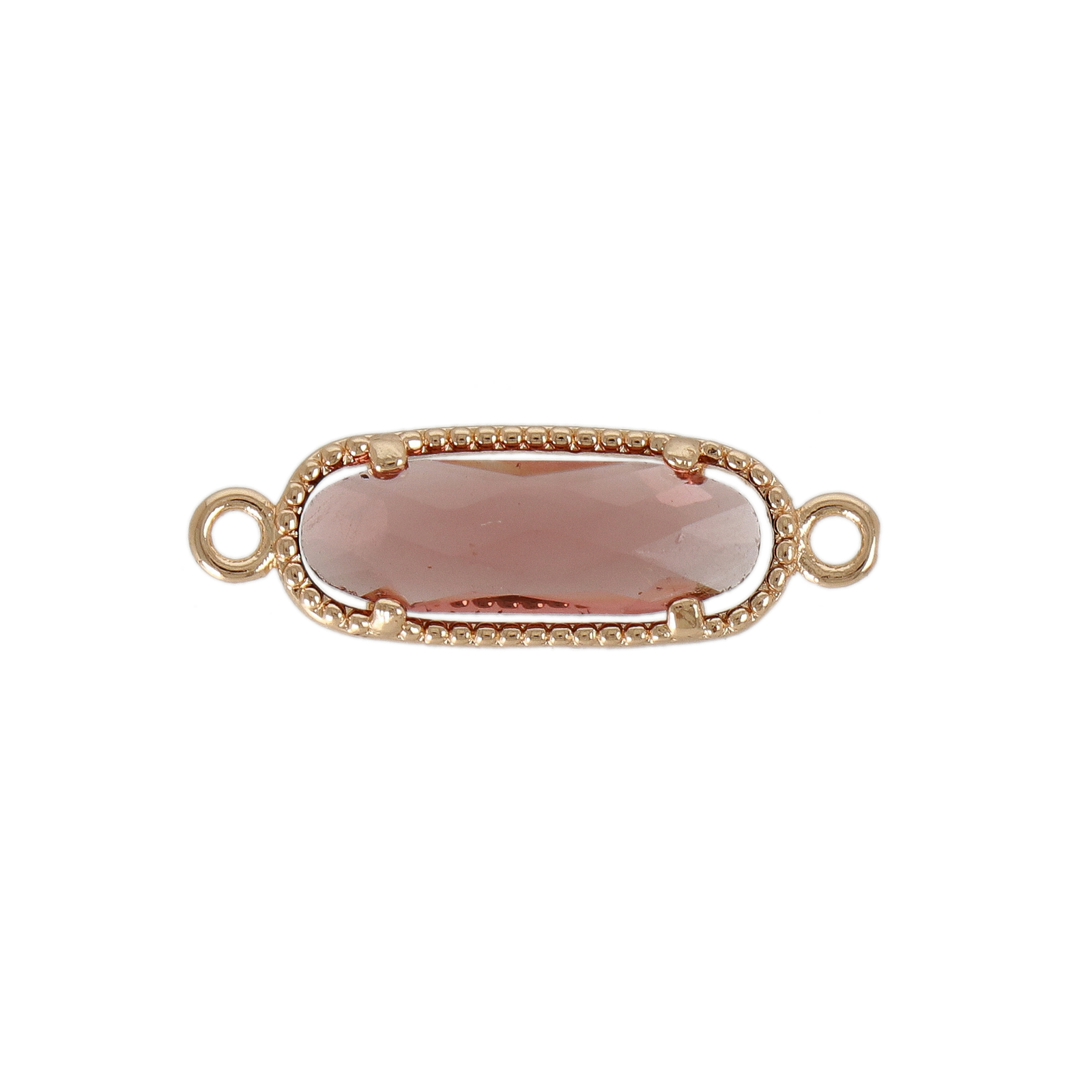 crystal link amethyst vergoldet oval 17x7mm | 2st