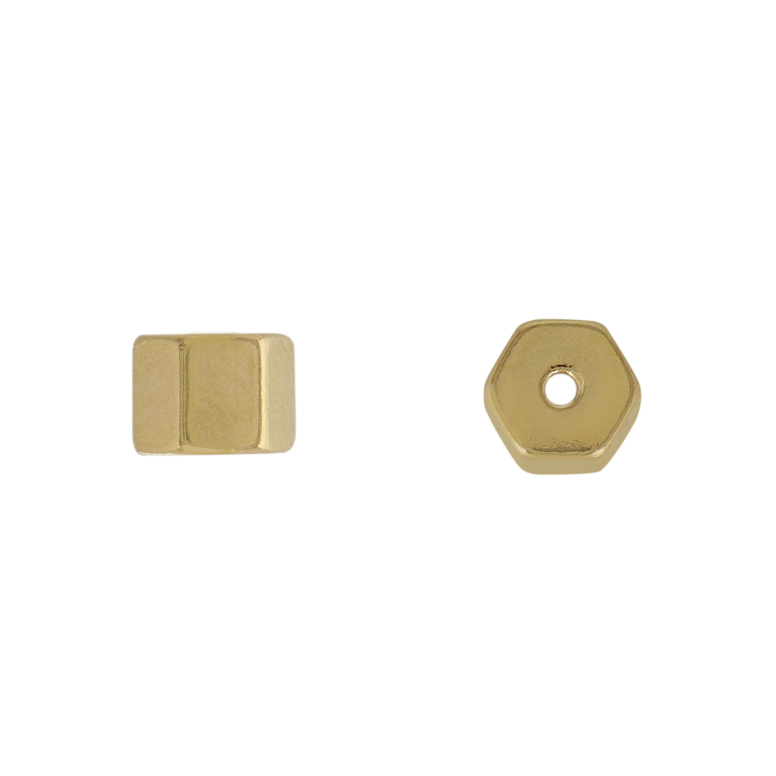 hexagon perlen vergoldet 5x4mm | 4st