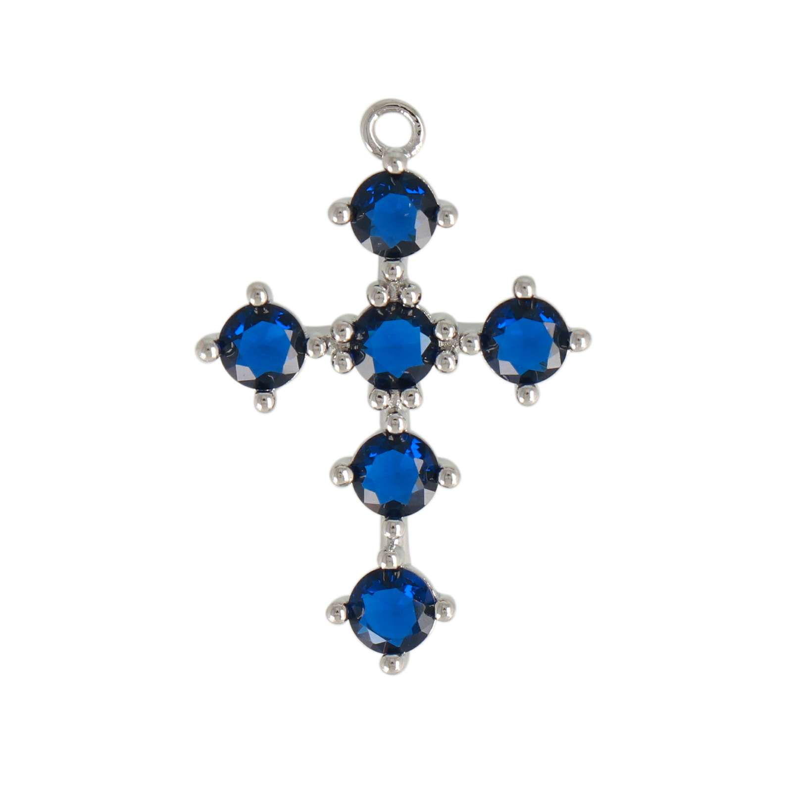 crystal cross cobalt rhodium versilbert 24x18mm | 1st