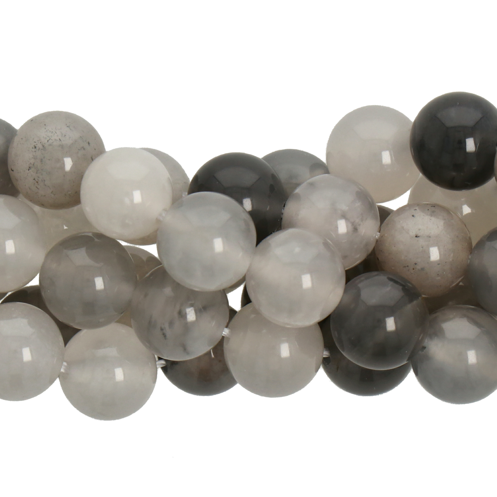 cloudy quartz smooth round 8mm | 12pc
