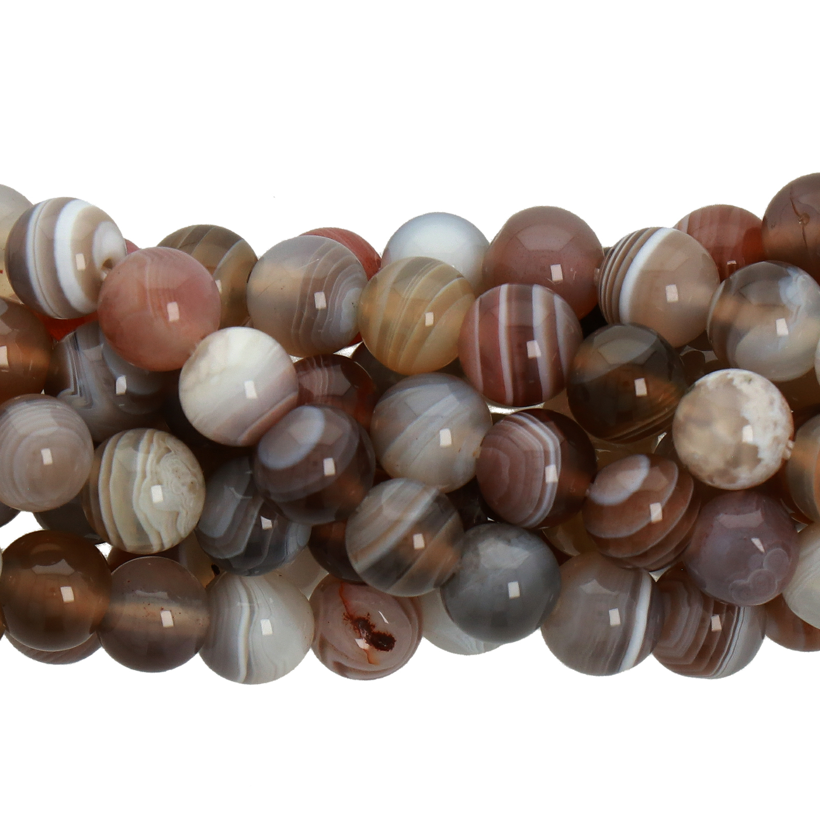 agata botswana glatt runde 6mm | 12st