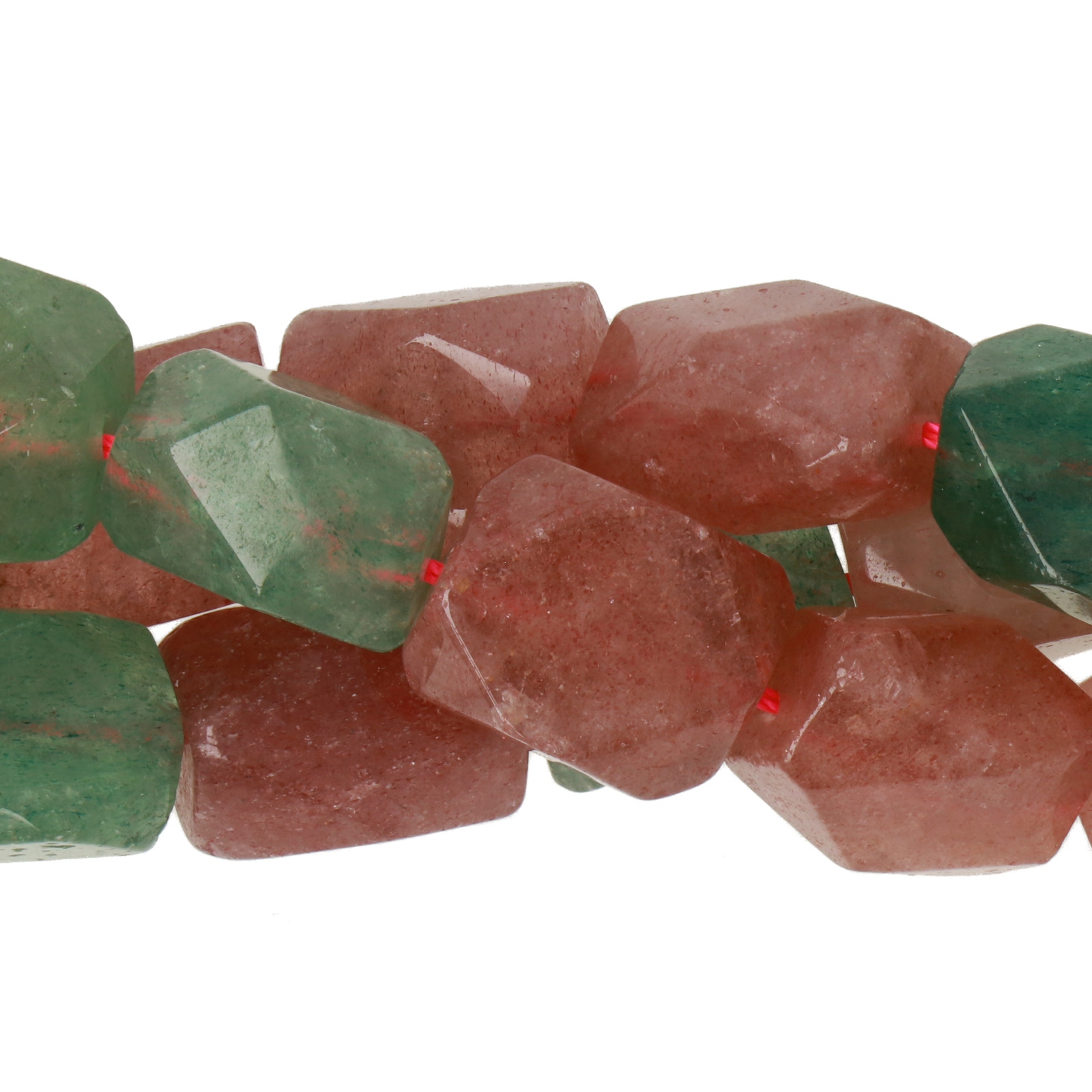 rutil strawberry red and green nugget 12-14mm | strang 38/40cm