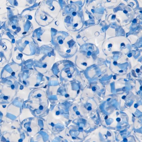 superduo seed beads 5x2,5mm - color-lined blue/crystal | 10gr