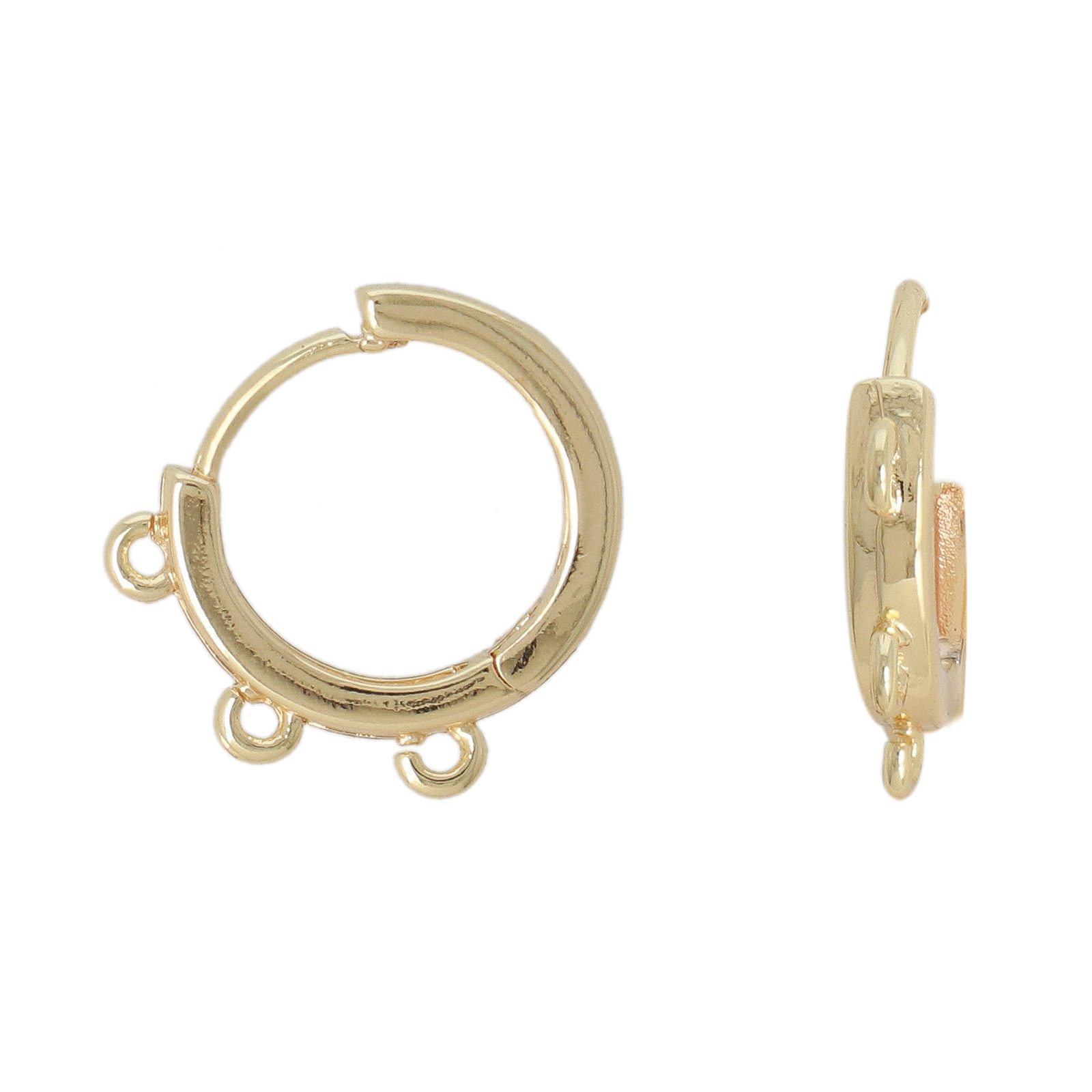 gold plated leverback hoop earring 14mm | 2pc