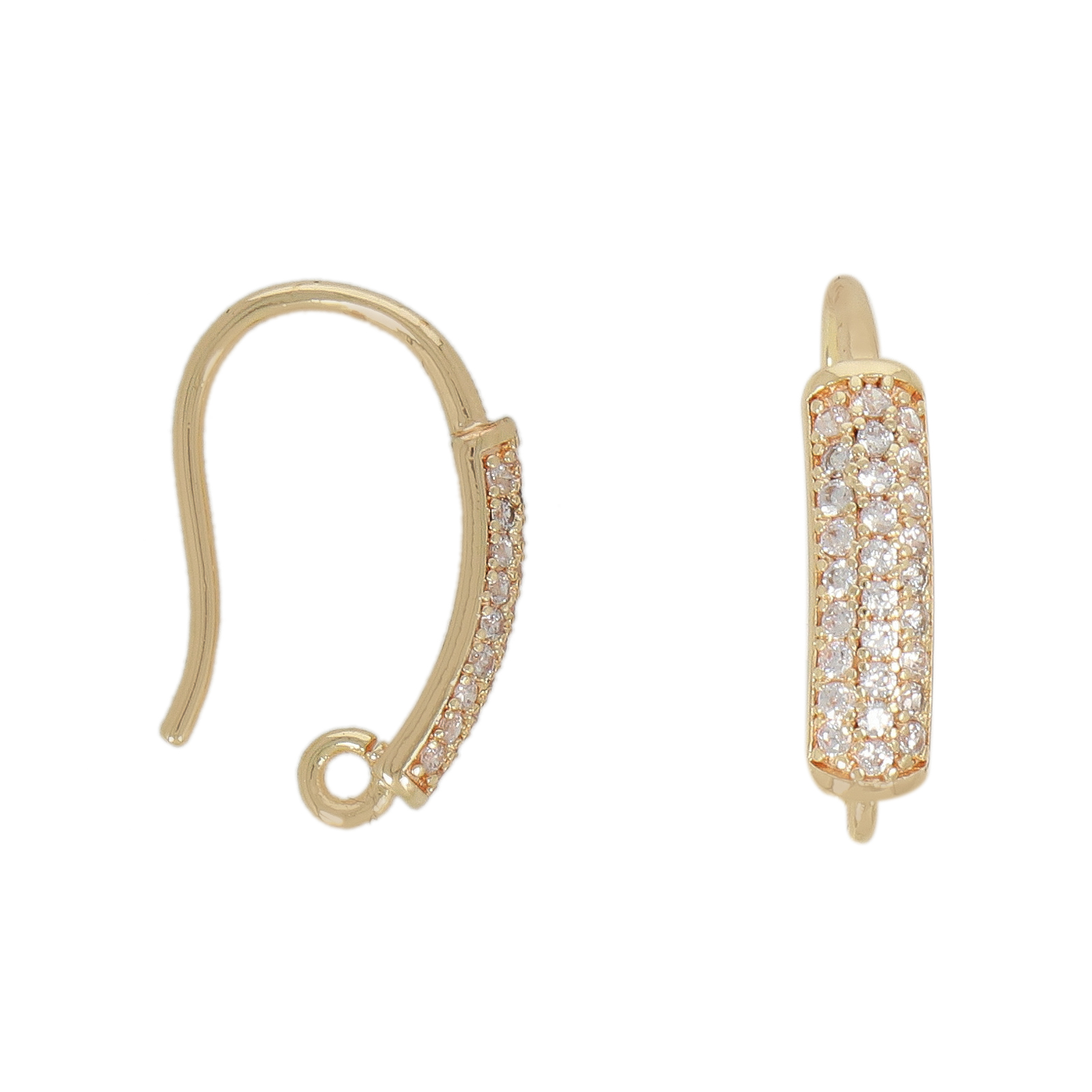 gold plated plated metal cz french earwire 18x4mm | 2pc