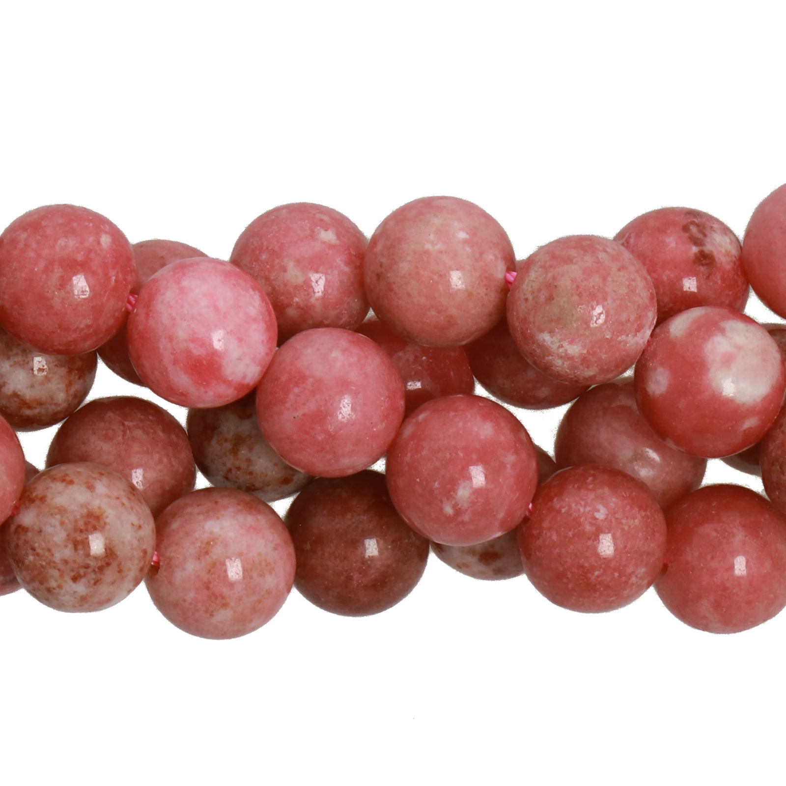 rhodonite (norway) smooth round 8mm | 15/16-inch strand
