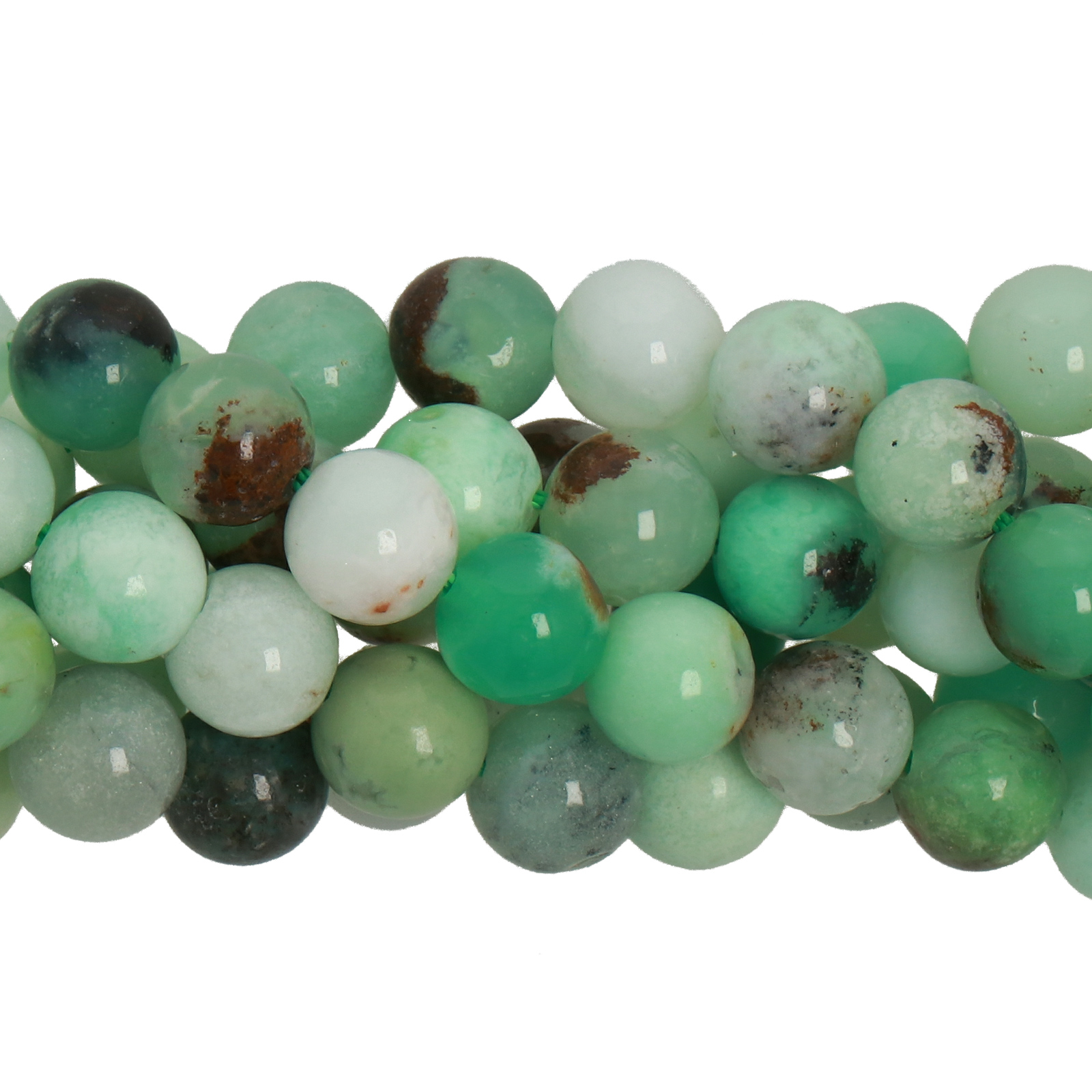 green crisoprasio smooth round 6mm | 16-inch strand