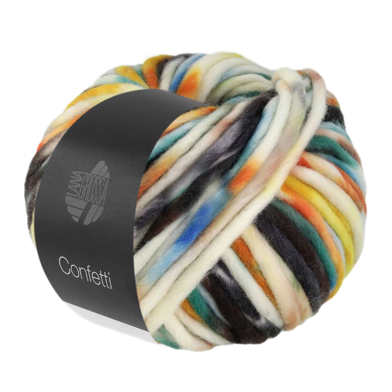 confetti lana grossa - ecru/rost/blaugrün/anthrazit/orange (007) - 100gr (50mt) | 1st