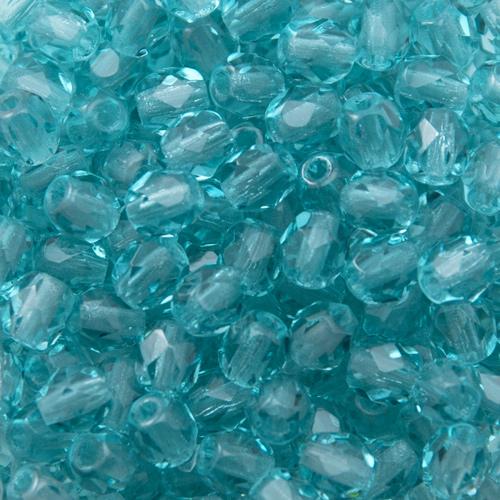 böhmische glasschliffperlen light teal 4mm | 50st