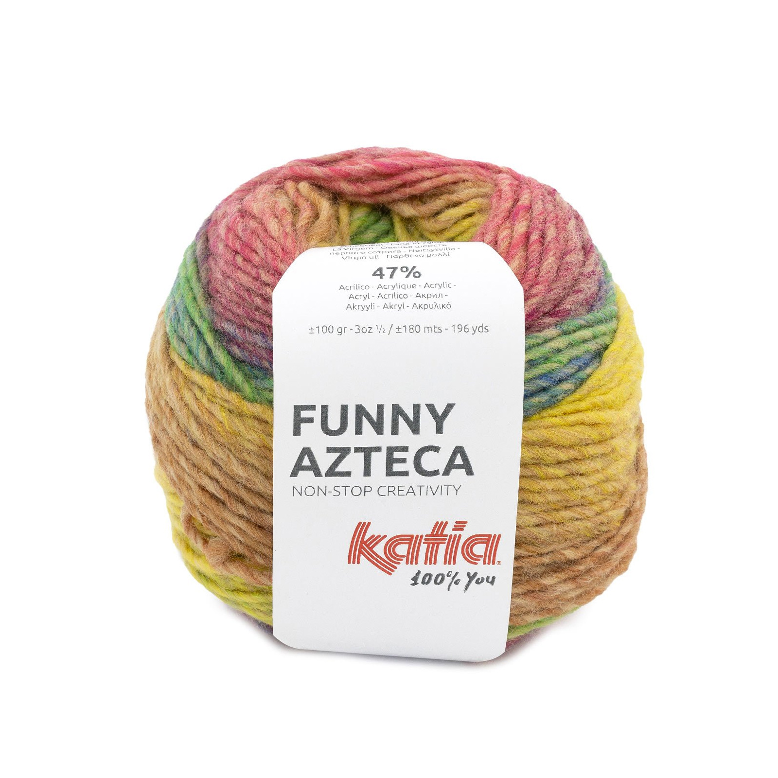katia funny azteca - fuchsia/blue (205) - 100gr (180mt) | 1pc