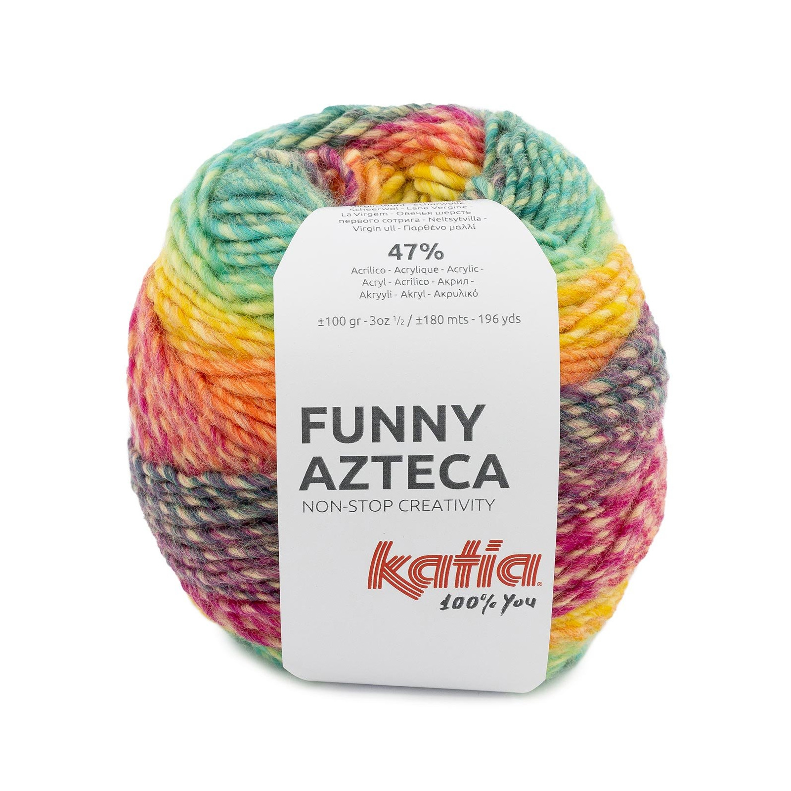 katia funny azteca - orange/green (200) - 100gr (180mt) | 1pc
